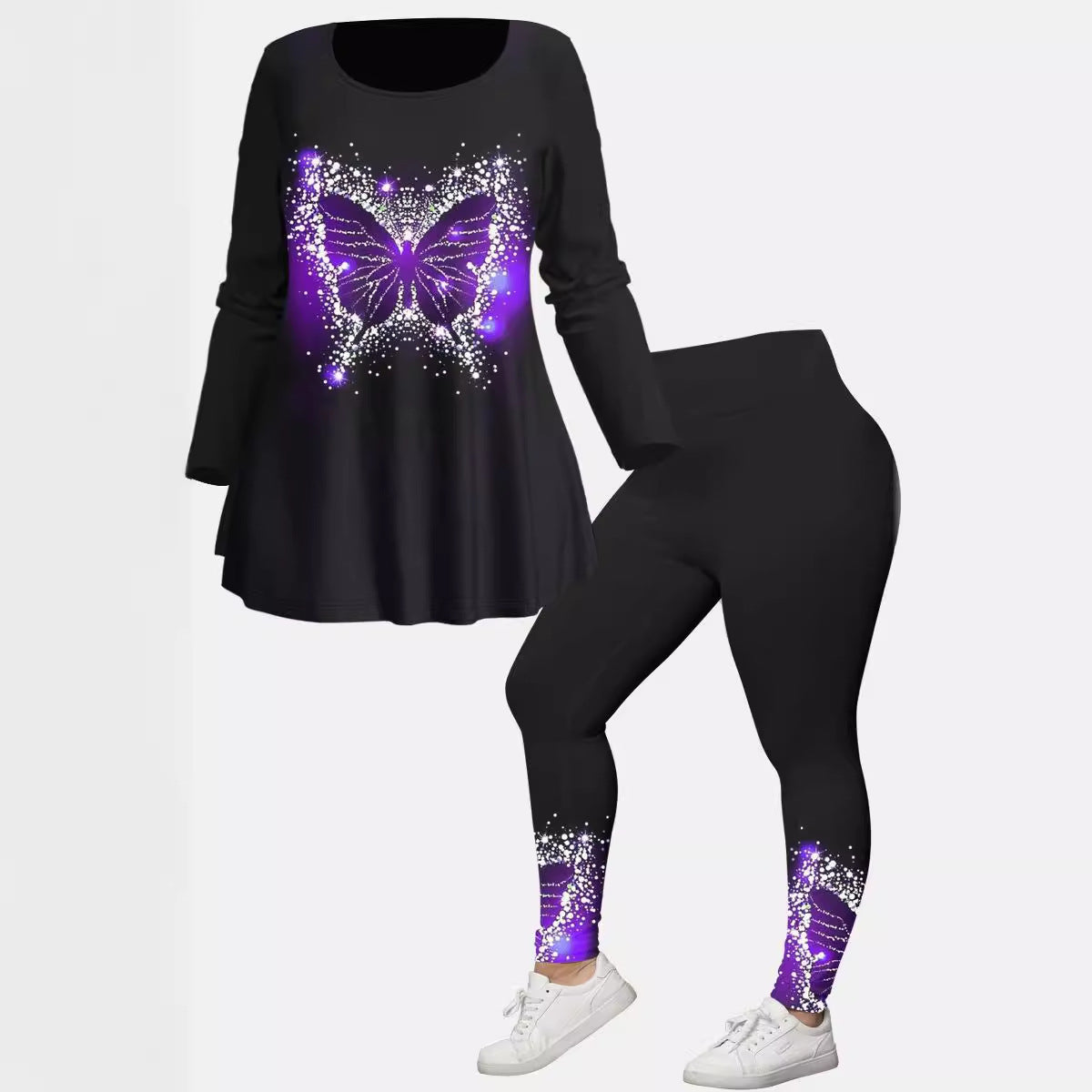 Long Sleeve Top Tights Ladies Two-piece Set