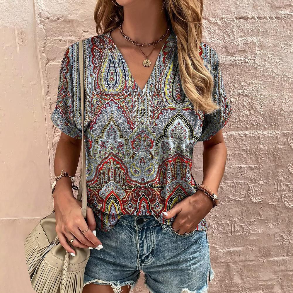 Printed V-neck T-Shirt