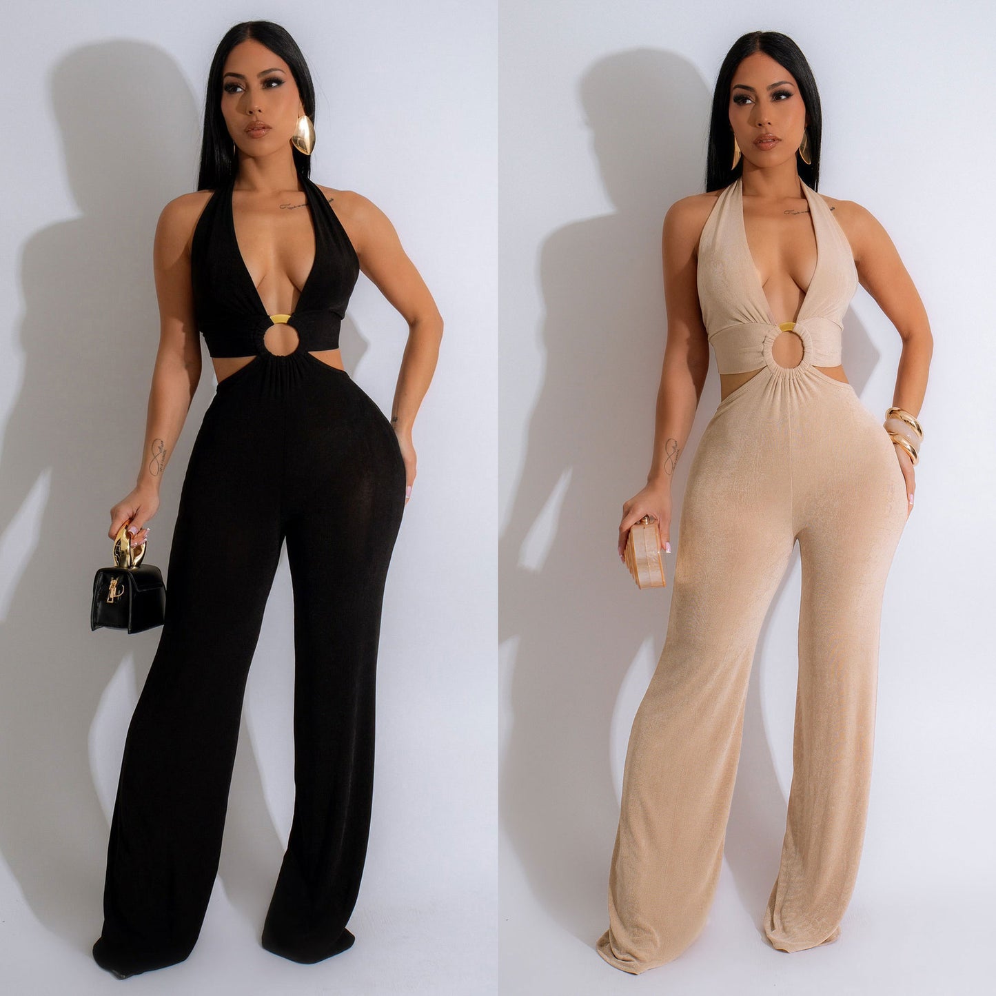 Versatile Solid Color Camisole Jumpsuit