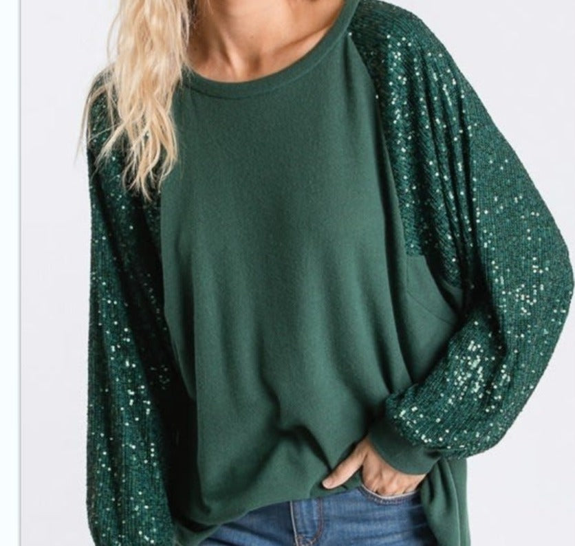 Sequins Long Sleeve Shirt