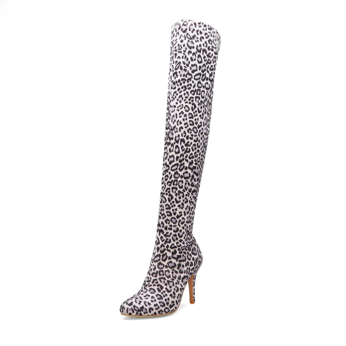 Leopard Print High Heel Boots