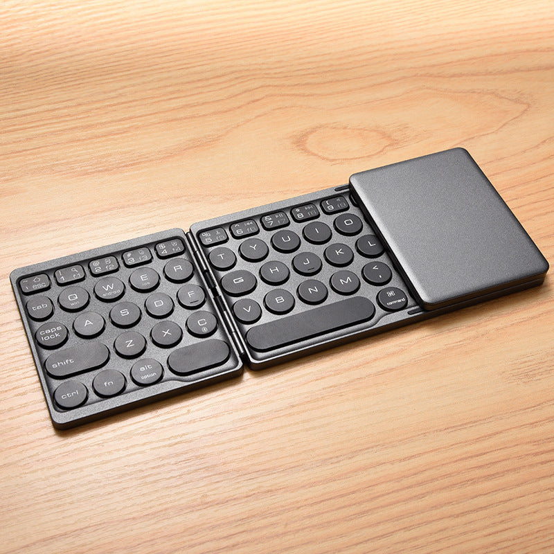 Three-fold wireless computer keyboard