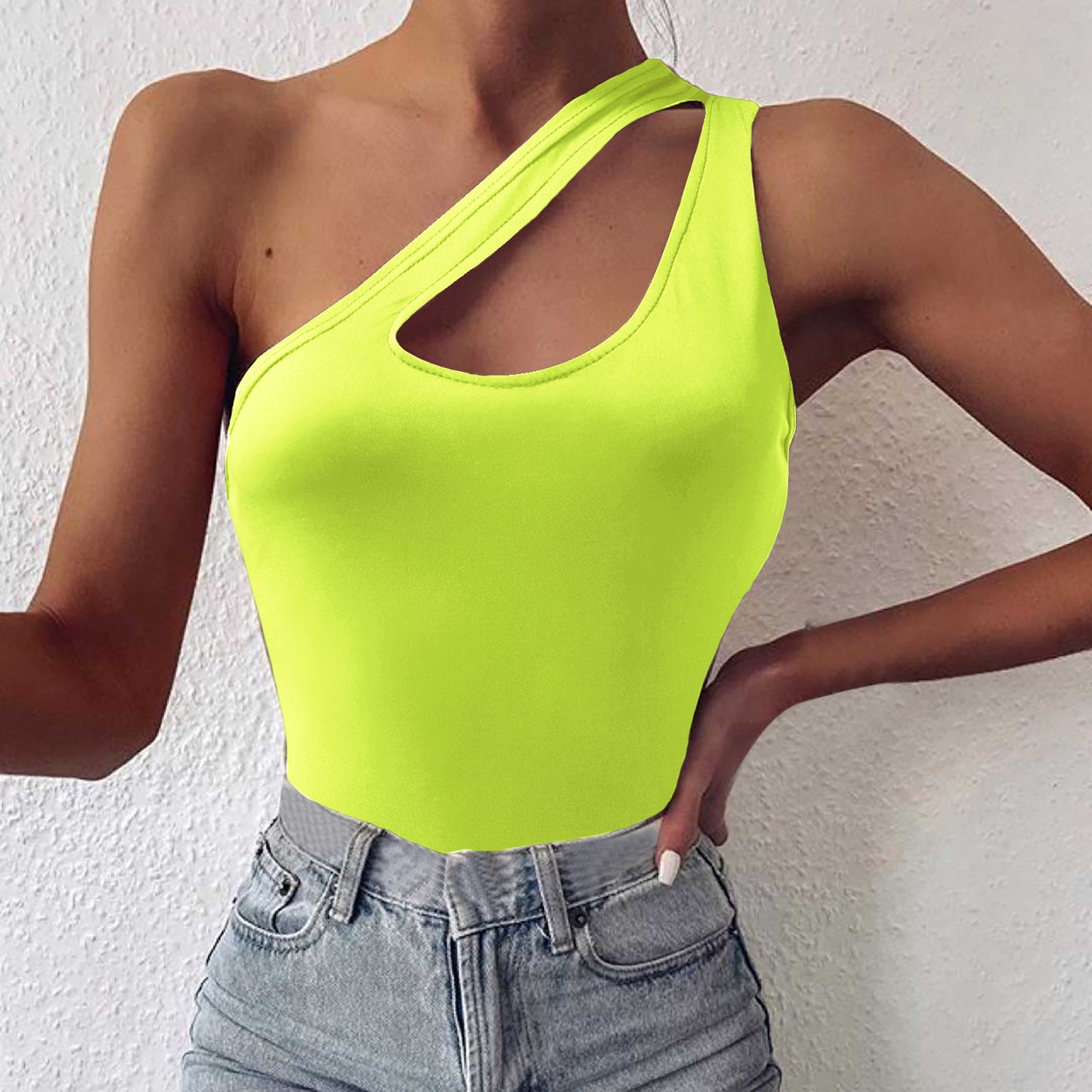 Women's Top Irregular Shoulder Personality Vest