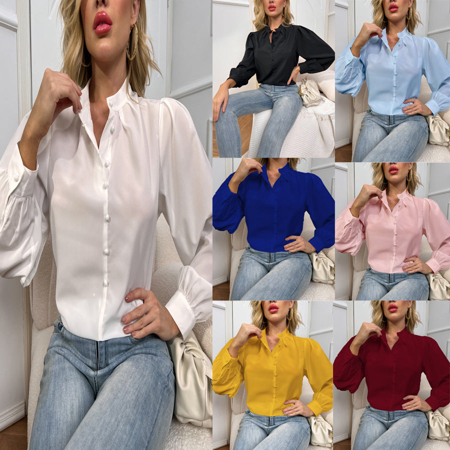 Long Sleeve Button Up Blouse