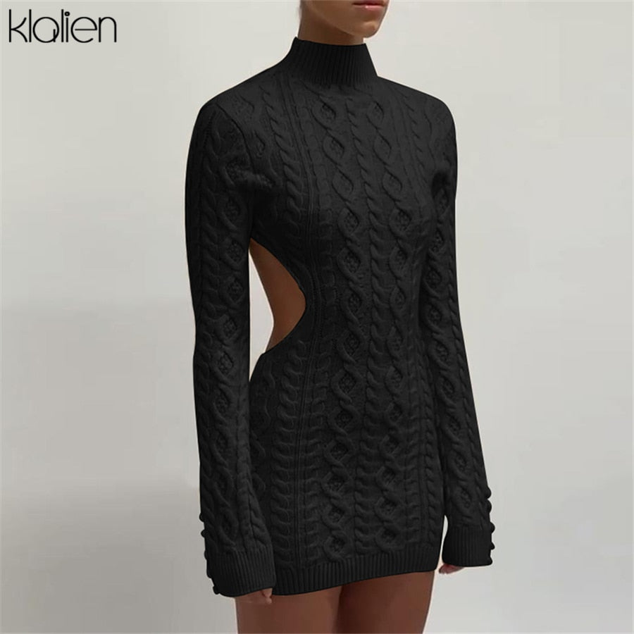 Long Sleeve Backout Sweater Dress