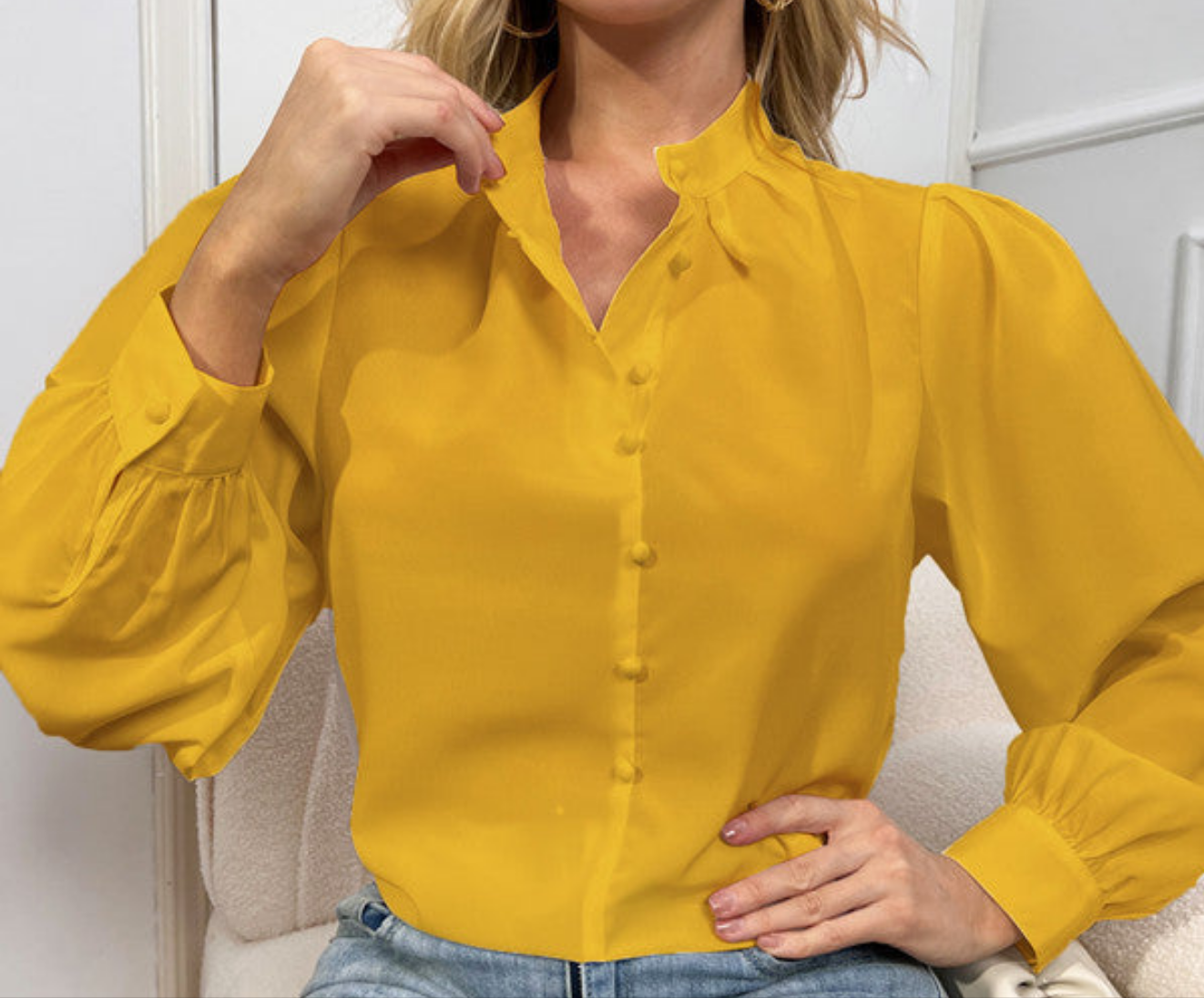 Long Sleeve Button Up Blouse