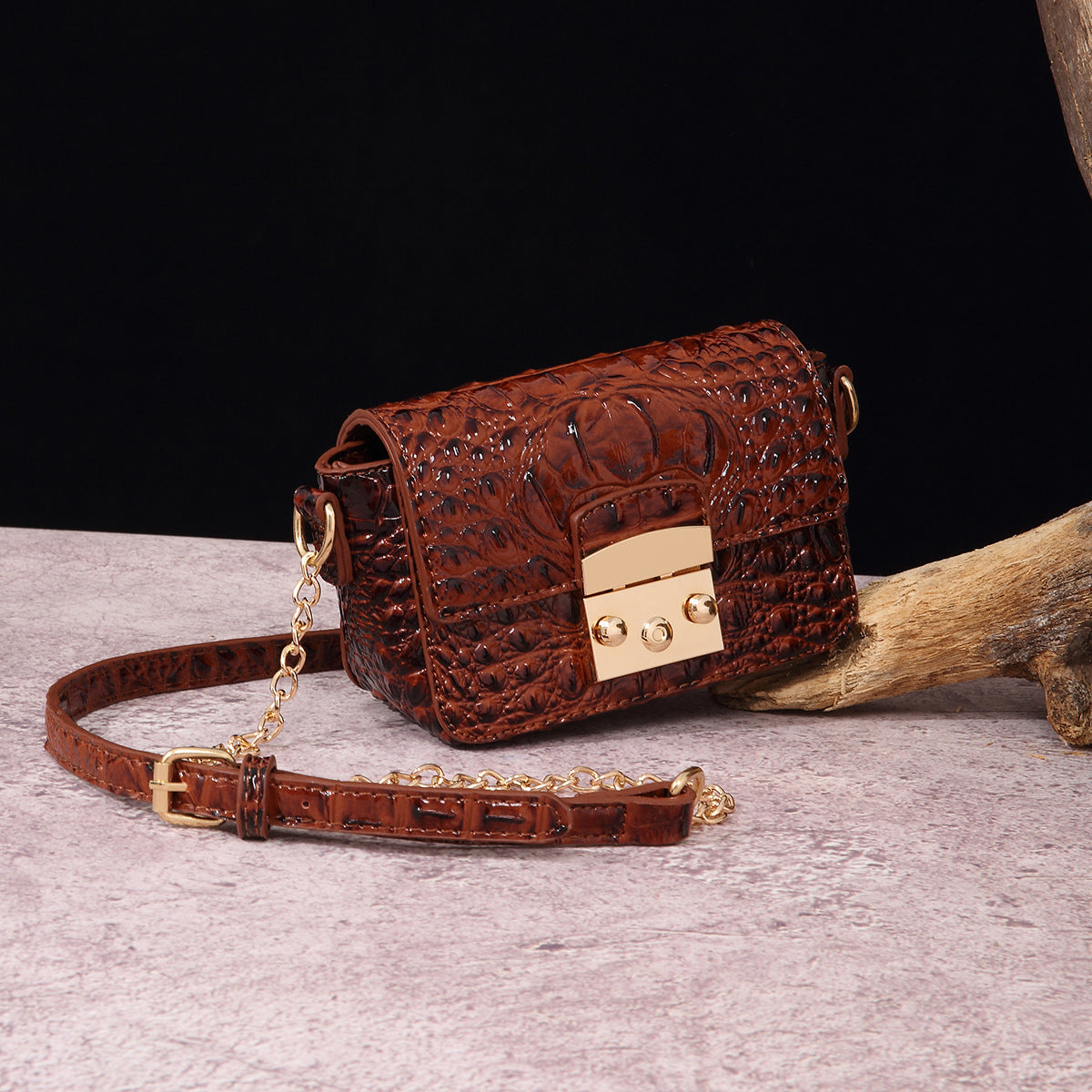 Croc Leather Crossbody