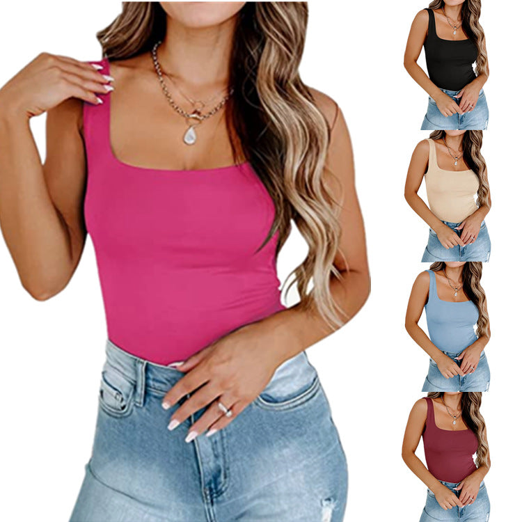 Solid Color Slim-fit Tank Top