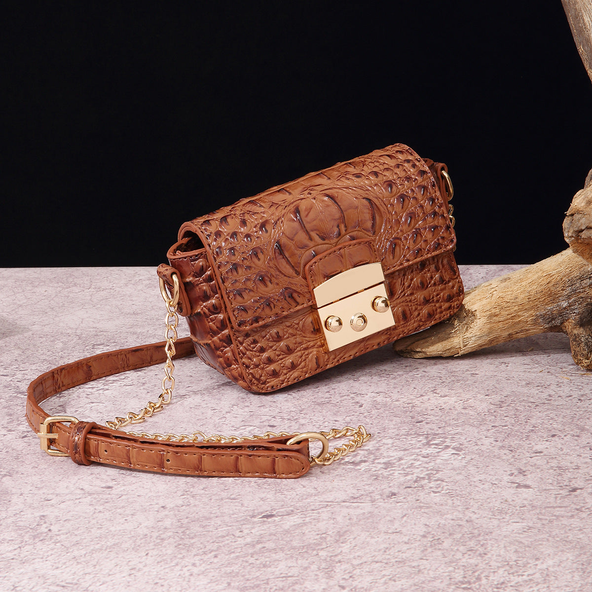 Croc Leather Crossbody