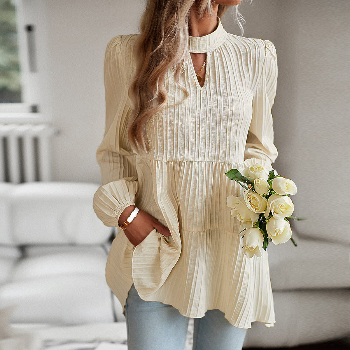 Elegant Long-sleeved Top