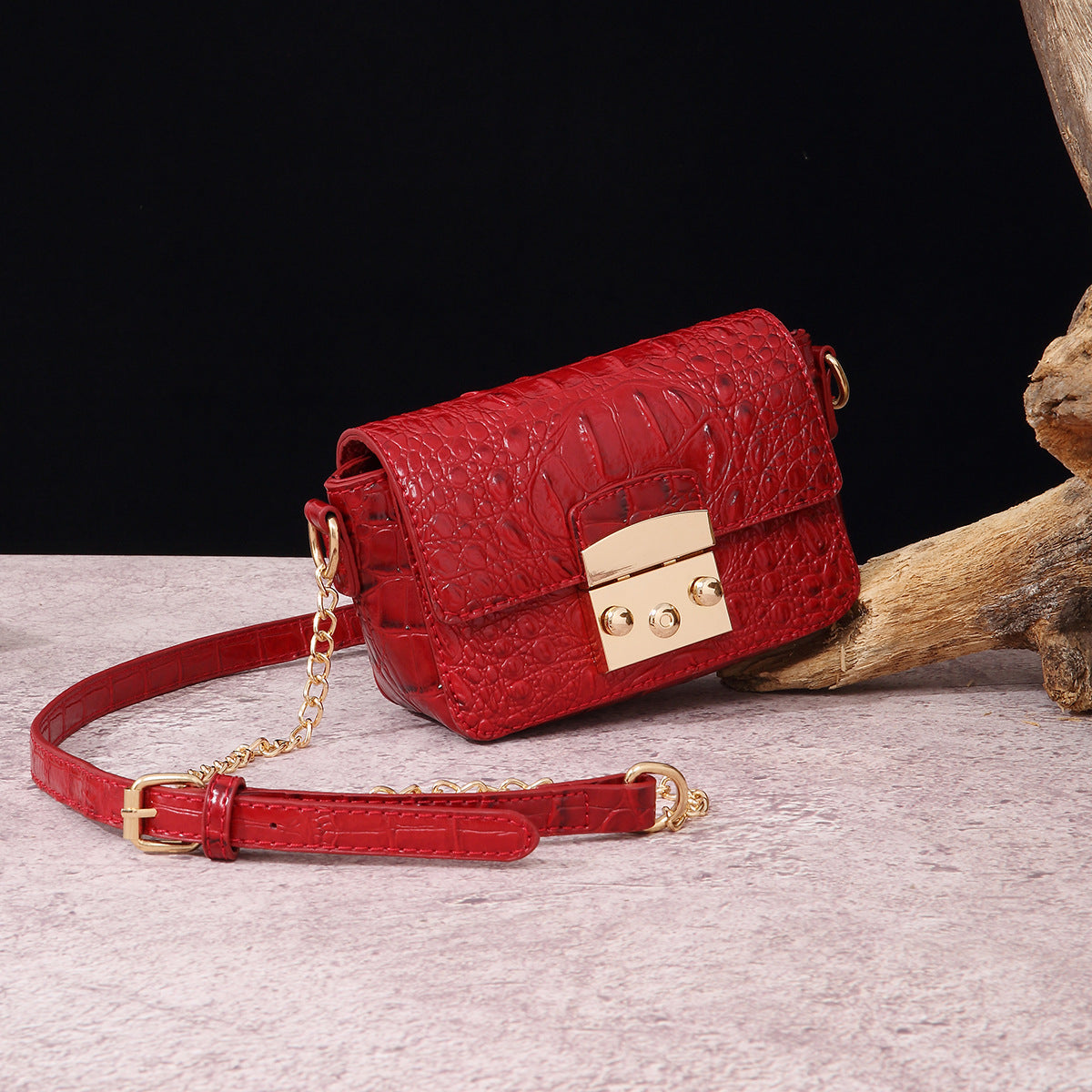 Croc Leather Crossbody