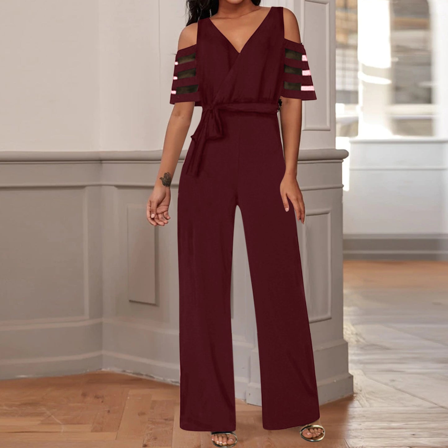 One-piece Wide-leg Pants Casual