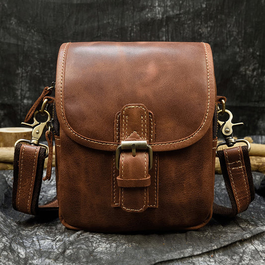 Genuine Leather Small Satchel Bag