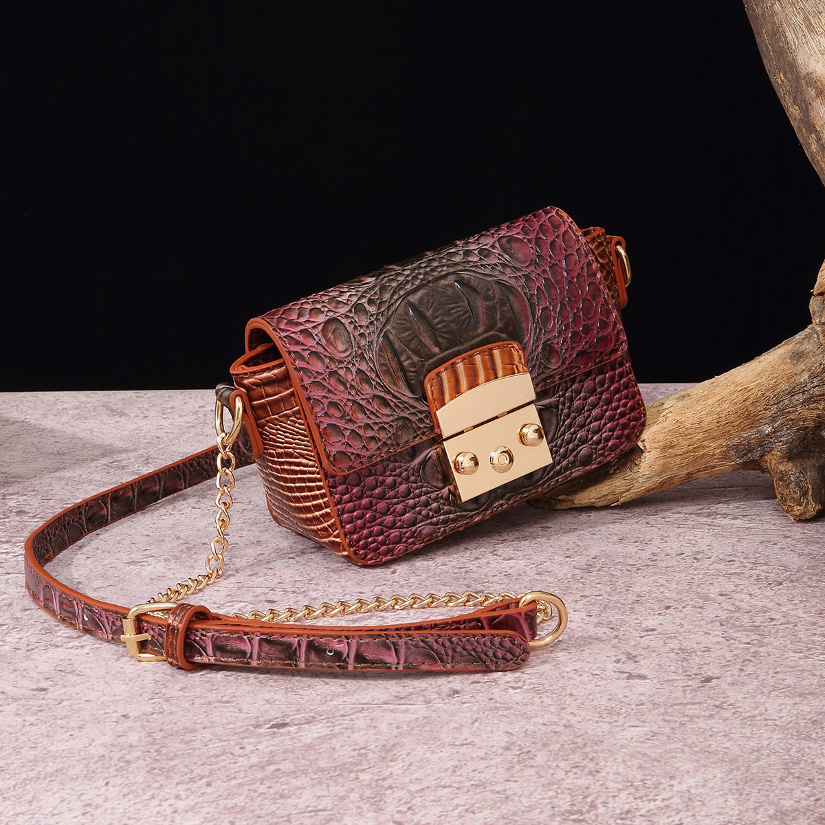 Croc Leather Crossbody