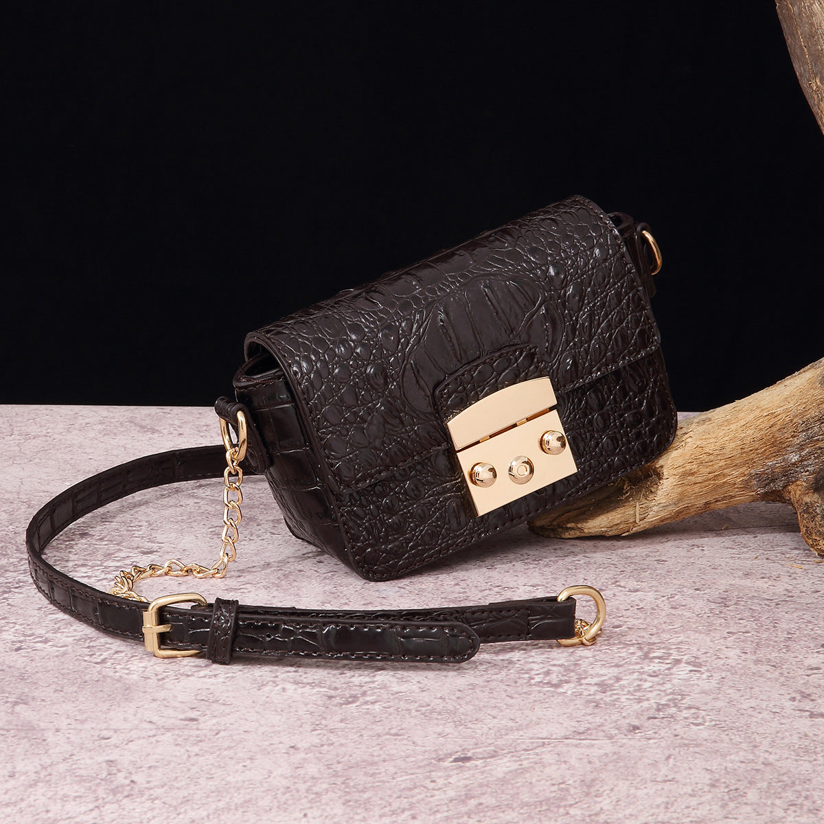 Croc Leather Crossbody