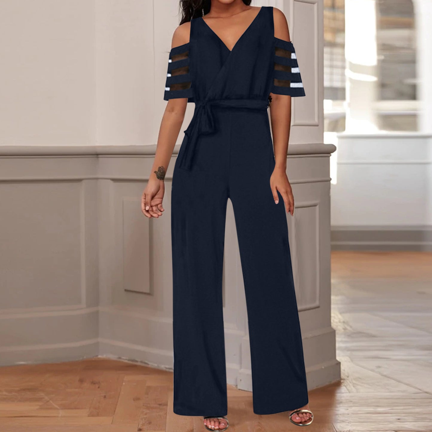 One-piece Wide-leg Pants Casual