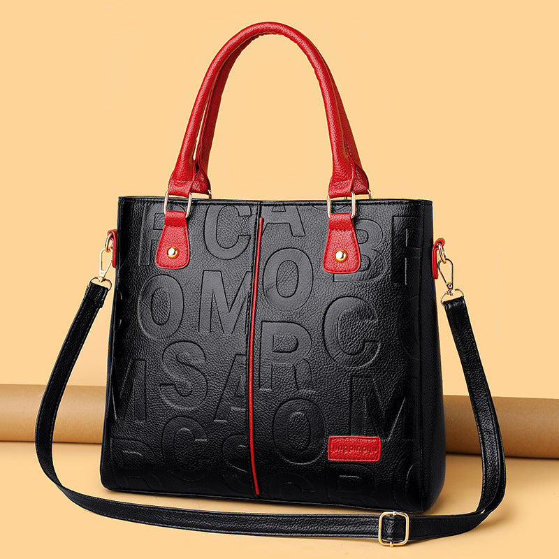 Large Capacity Leather Print  Shoulder Bag