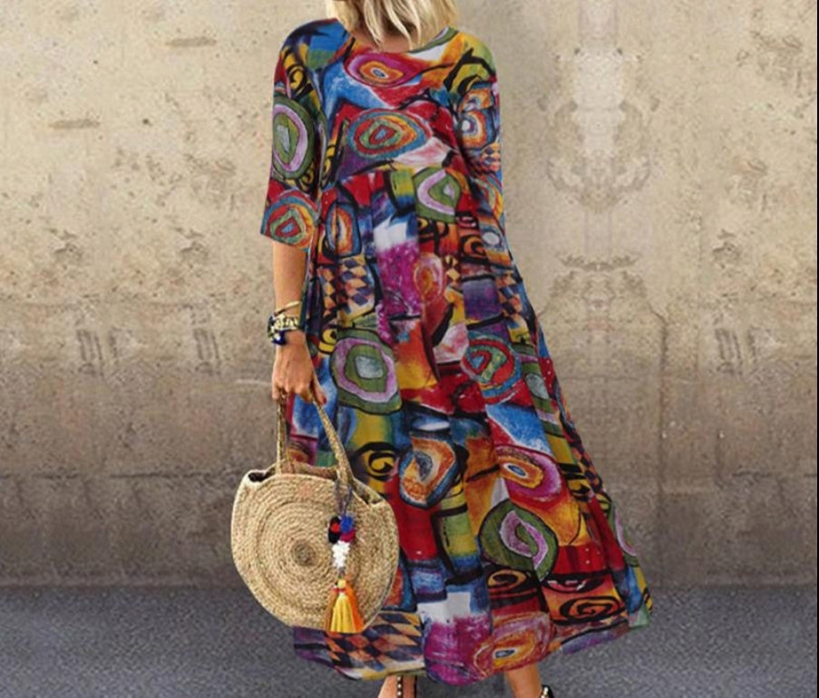 Colorful Printed Dress