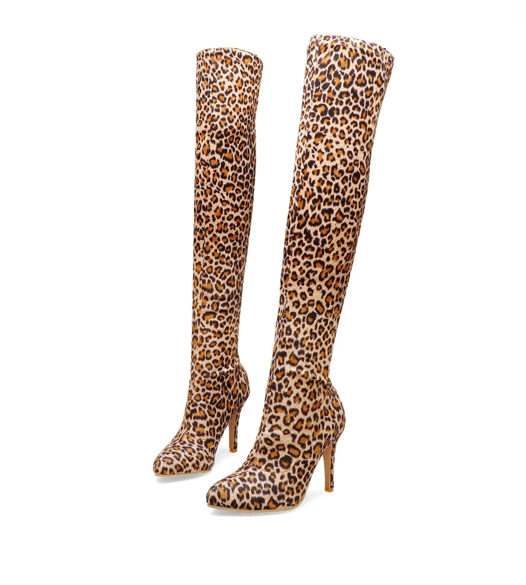 Leopard Print High Heel Boots