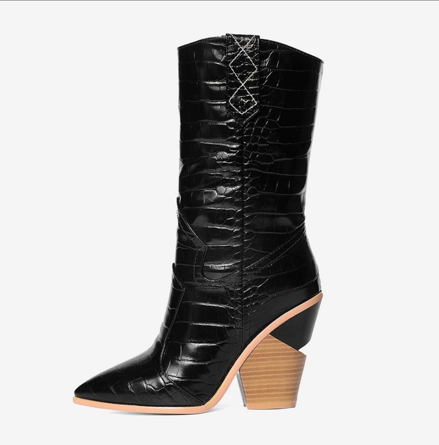 Cow Girl Style style Wedge Heel Boots