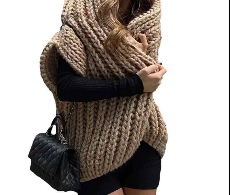 Hooded Knitted Cardigan Sweater