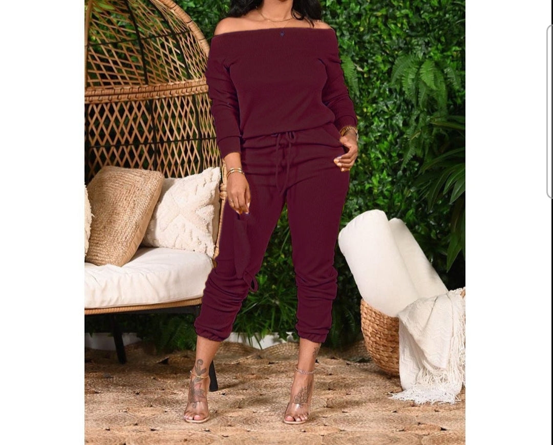 Off-the-shoulder Two Piece Set