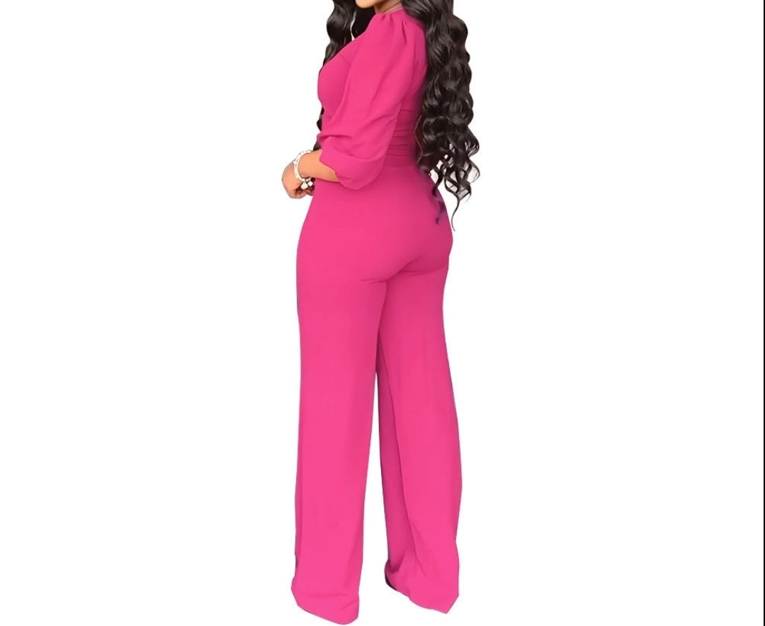 Lantern Sleeve Top High Waist Two-piece Set