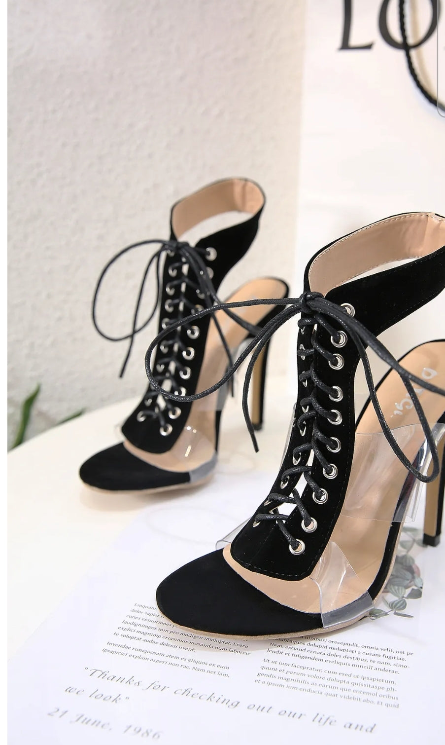 Lace-up High-Heeled sandals