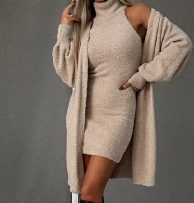 Fleece-lined Dress with Sweater