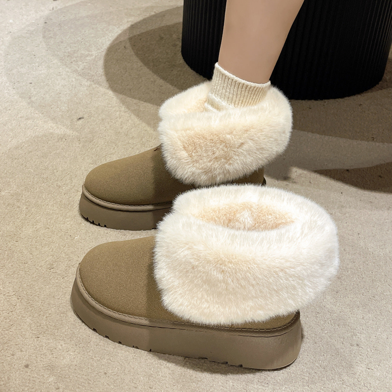 Foldable Suede Snow Boots