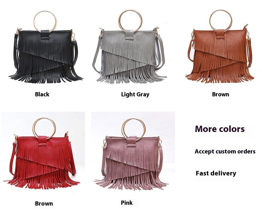 Iron Portable And Fashion Irregular Tassel Bag