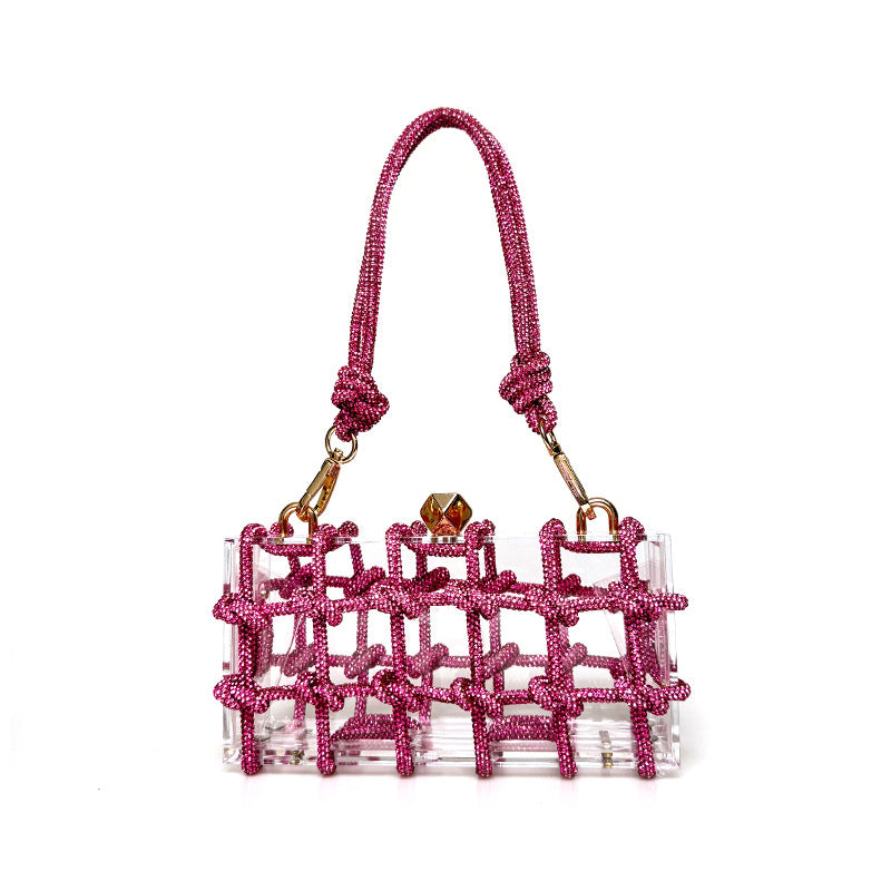 French Style Rhinestone Square Bag