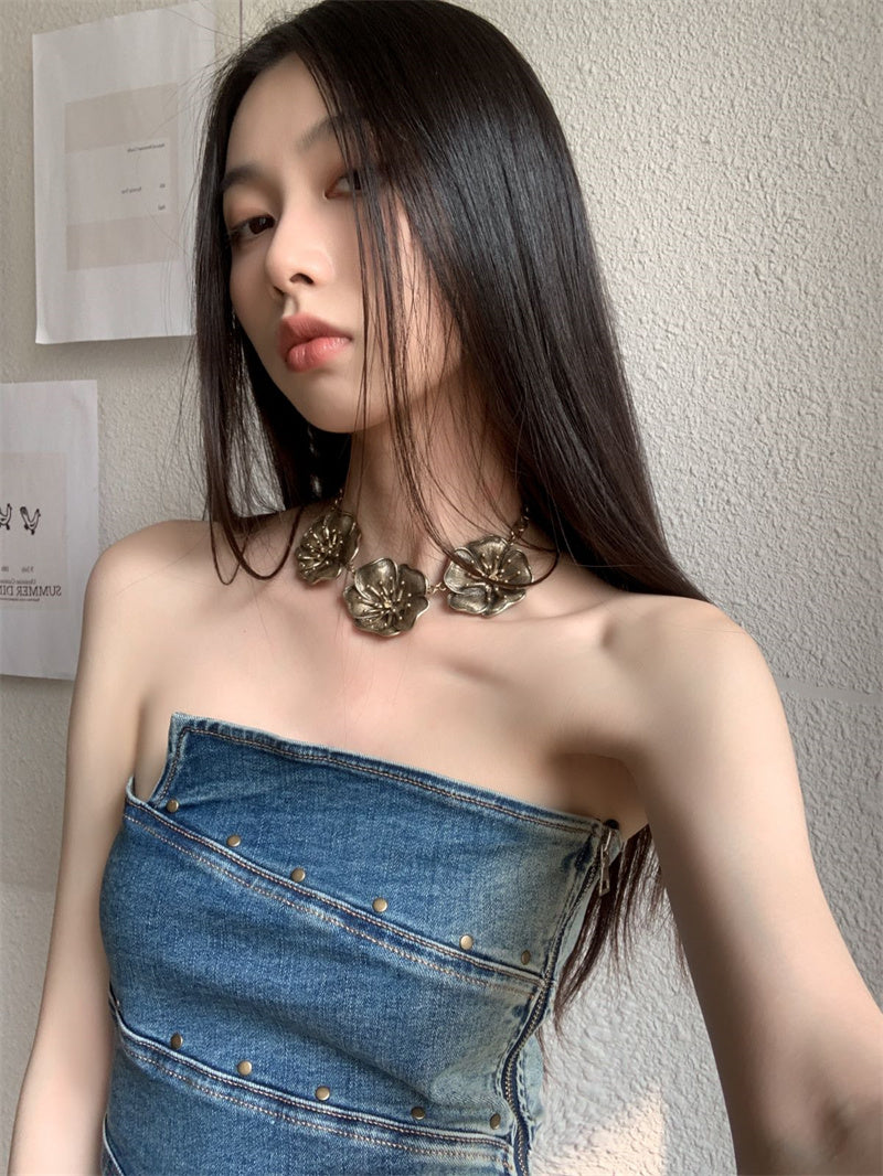 Denim Bridge Tube Top