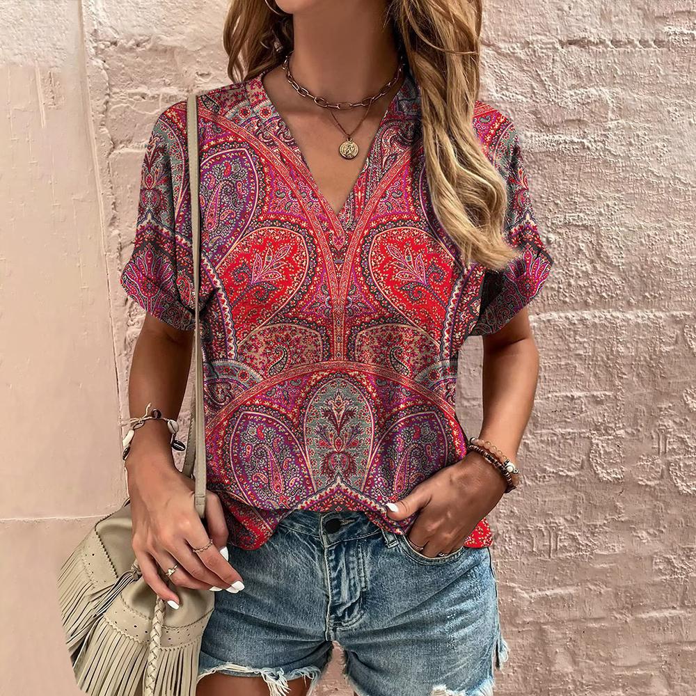 Printed V-neck T-Shirt