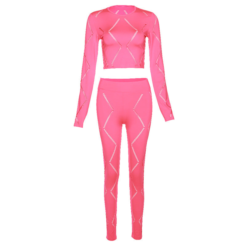 Women's Ripped High Waist Sports Suit