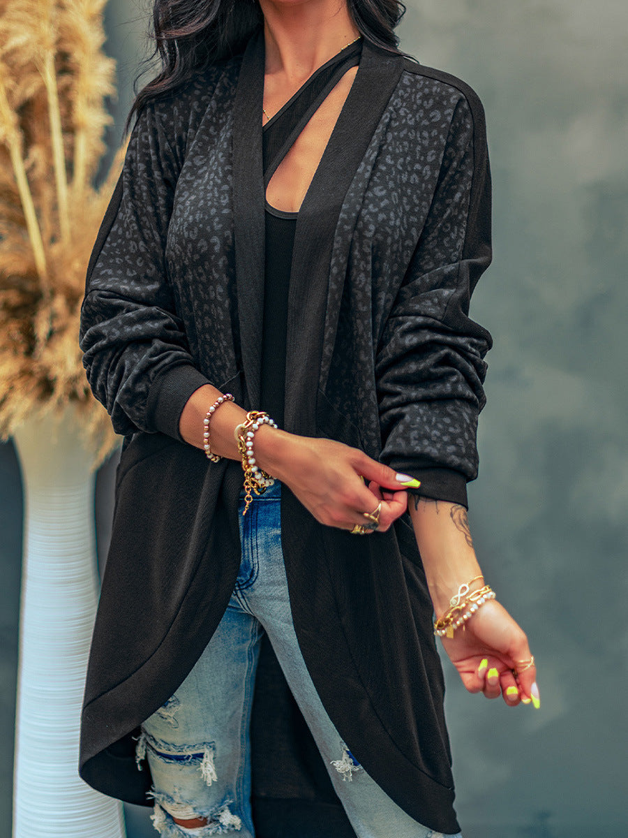 Black Leopard Cardigan Sweater