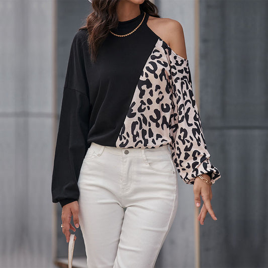 Casual Long-sleeved Off-the-shoulder Blouse