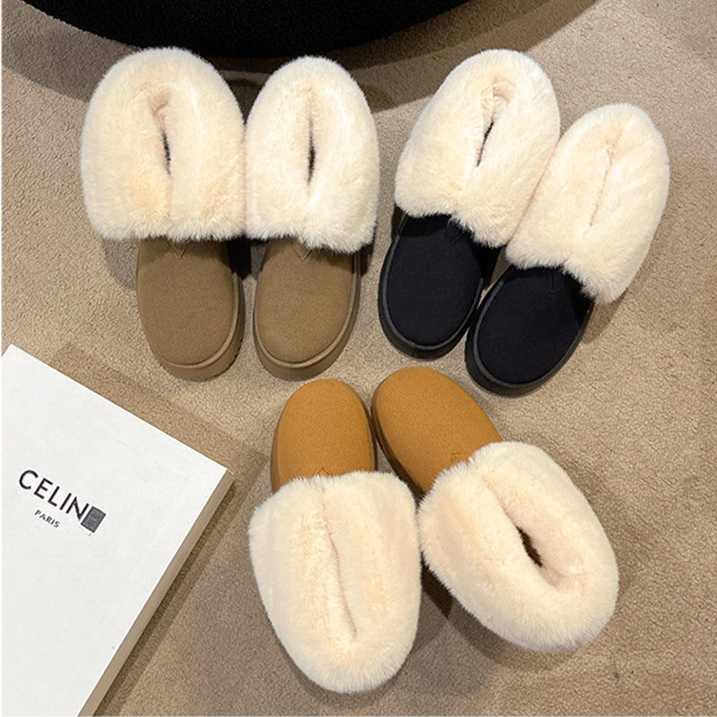 Foldable Suede Snow Boots