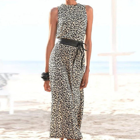 Leopard Print Casual Long Dress