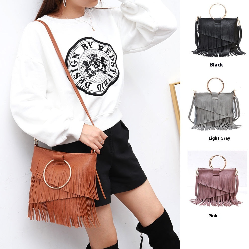 Iron Portable And Fashion Irregular Tassel Bag