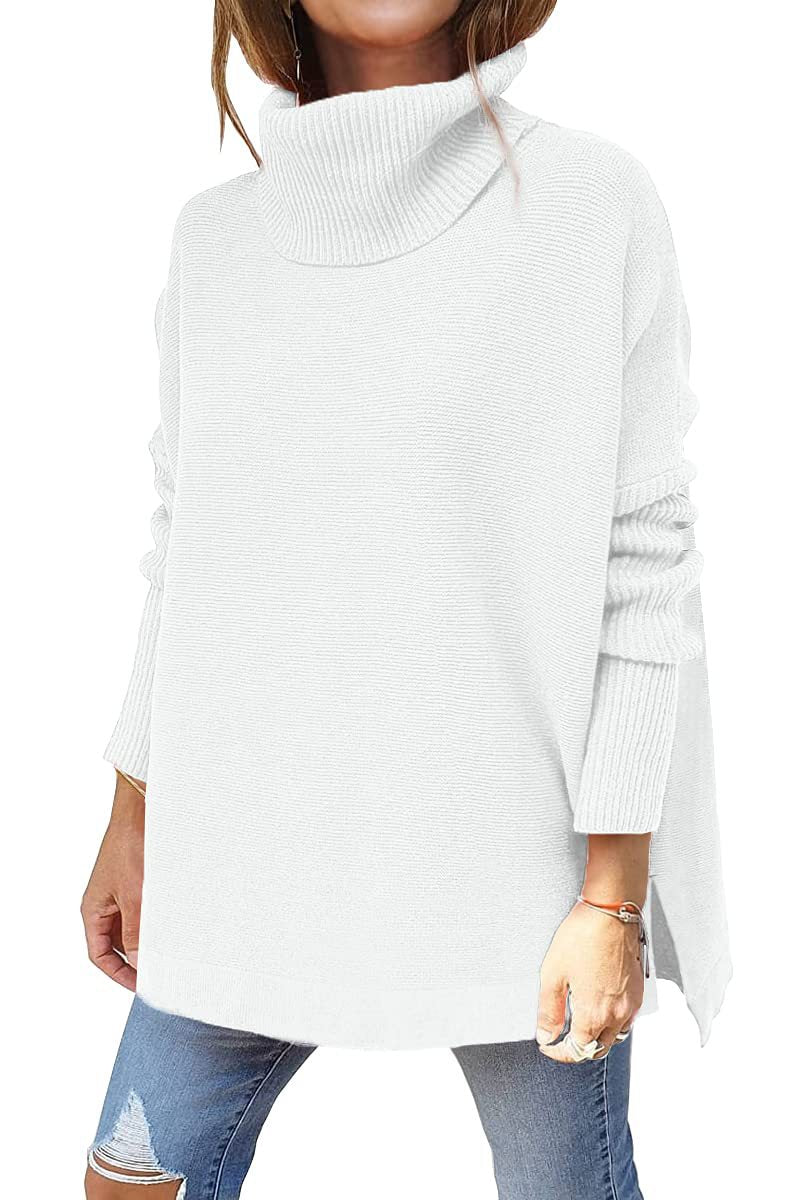 Turtleneck Sweater Mid Length Batwing Sleeve