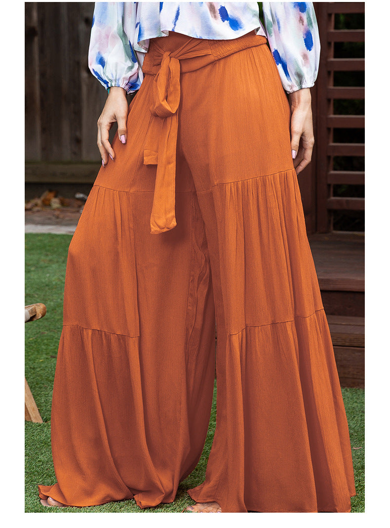 Fashionable Waist Smocking Bundle Trousers