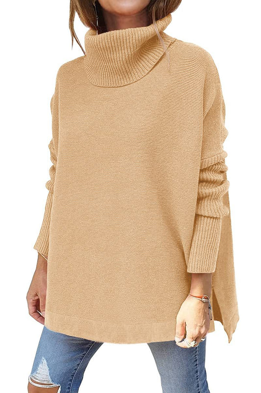 Turtleneck Sweater Mid Length Batwing Sleeve