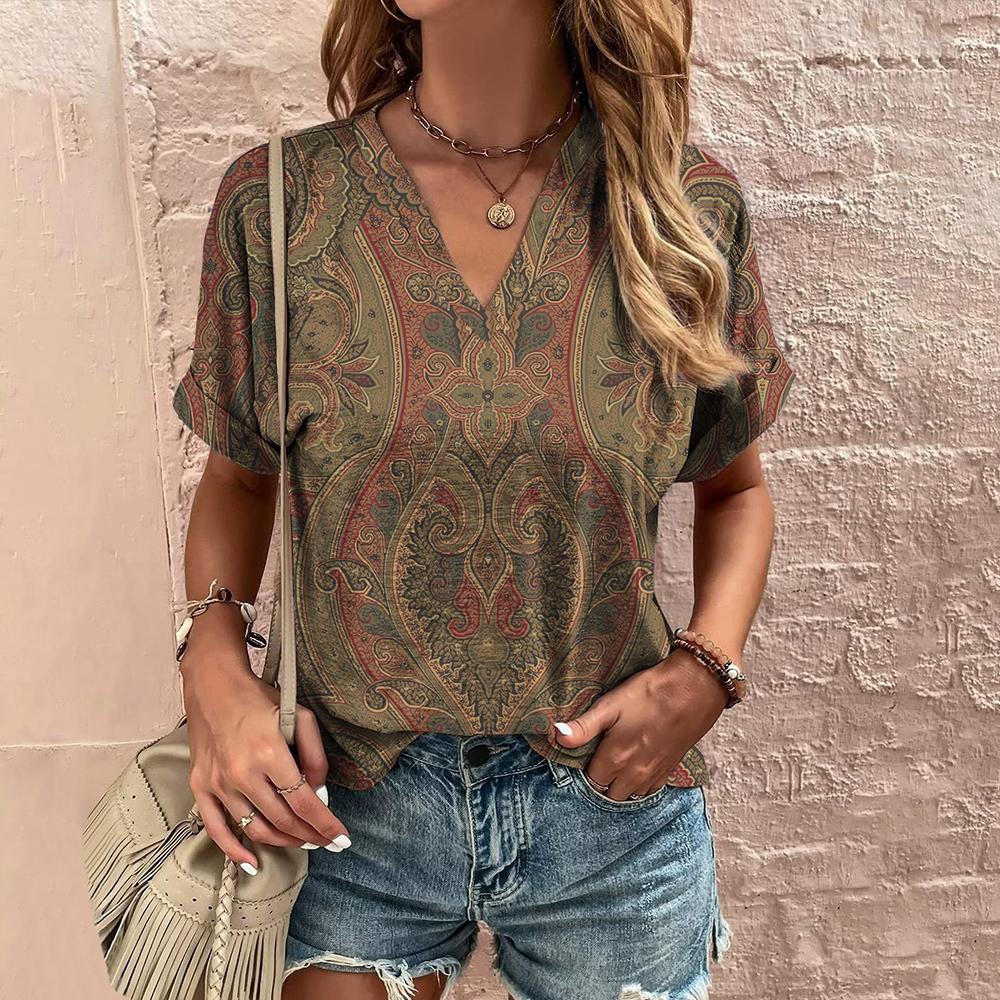 Printed V-neck T-Shirt