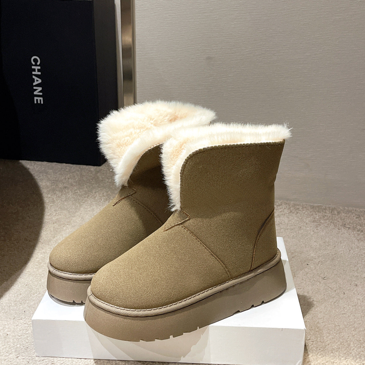 Foldable Suede Snow Boots