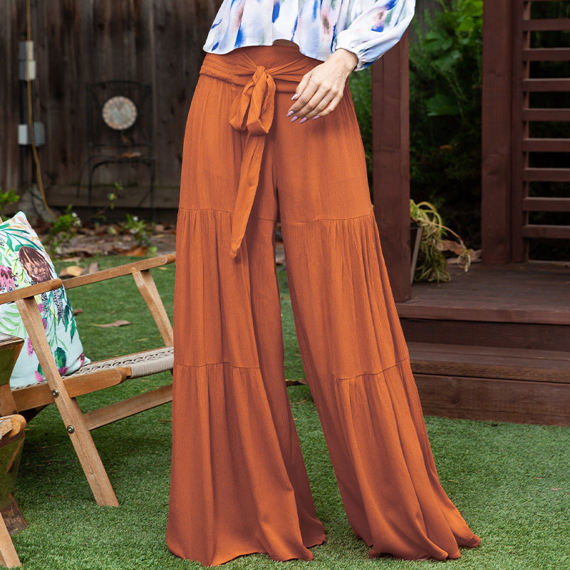 Fashionable Waist Smocking Bundle Trousers