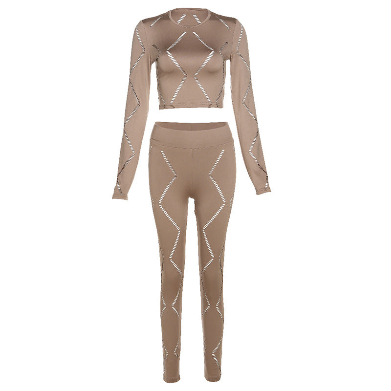 Women's Ripped High Waist Sports Suit