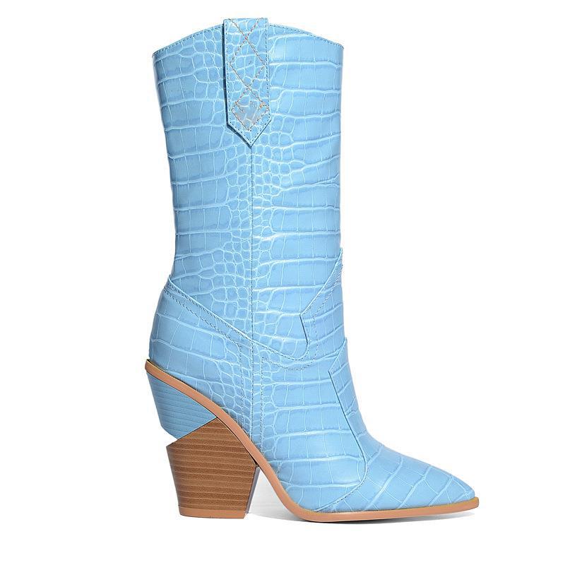 Cow Girl Style style Wedge Heel Boots