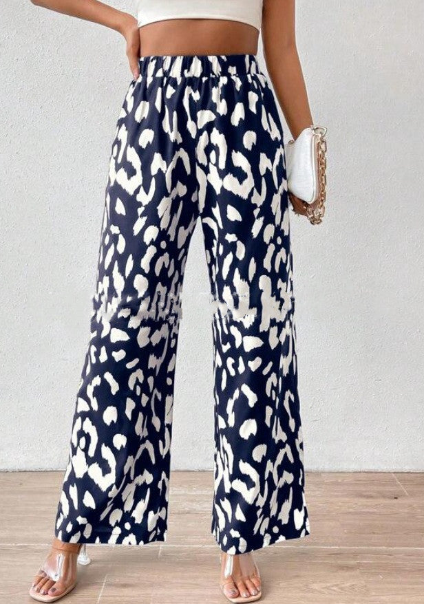 Women's Leopard Print Trousers With Pockets