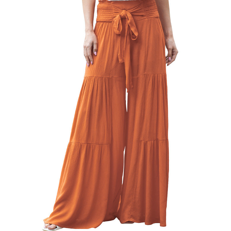 Fashionable Waist Smocking Bundle Trousers